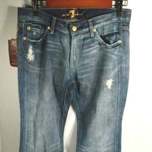 New 7 For All Mankind Blue Jeans Sz 29 Inseam - 34